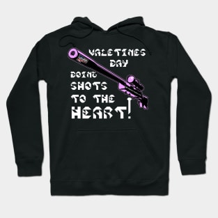 Valentines Day Doing Shots To The HEART! v. Code Pink Wht Text Hoodie